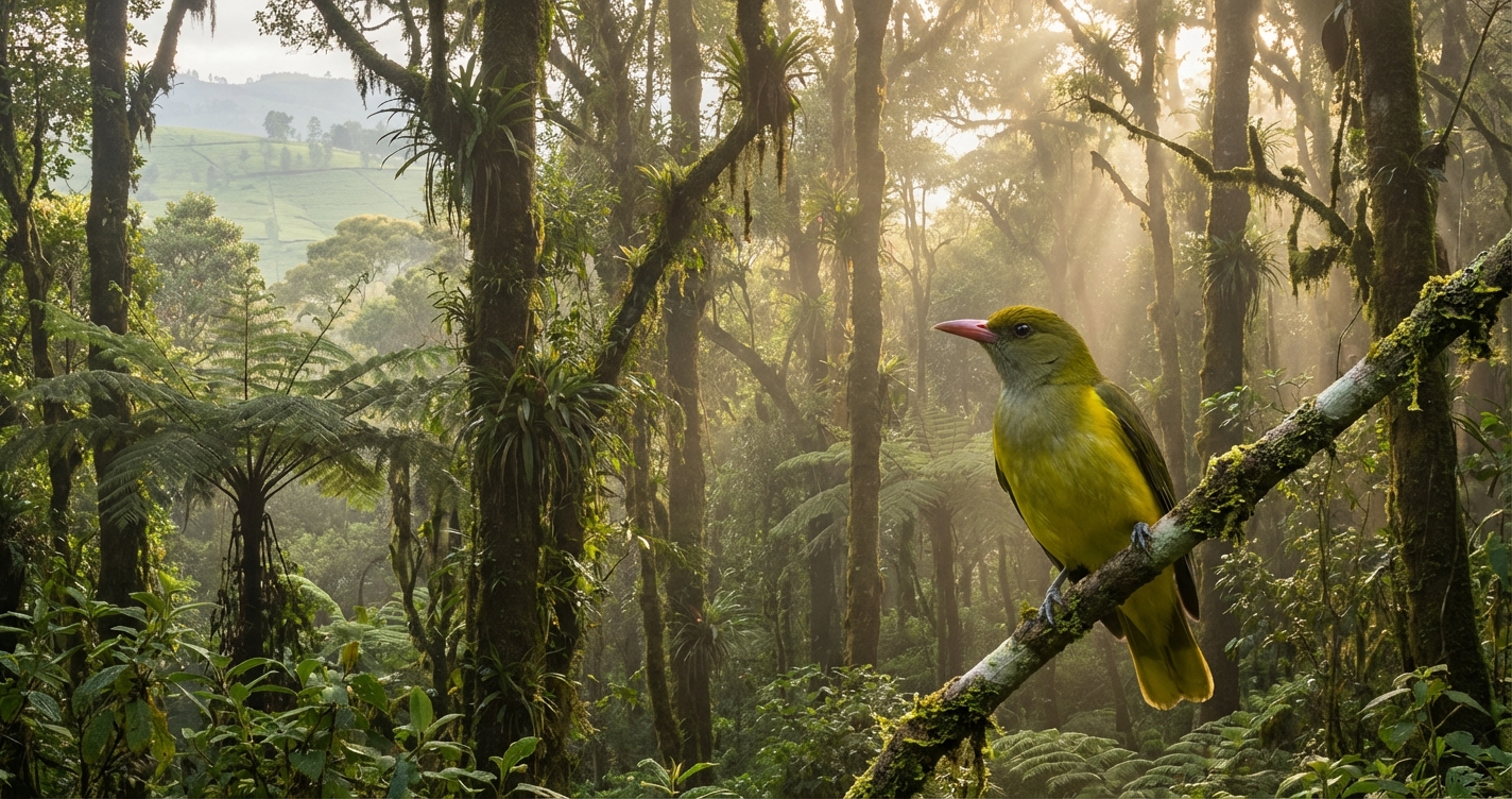 The Green-headed Oriole: Spotting One of Africa's Rarest Forest Birds at Thyolo House